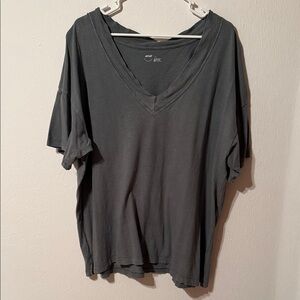 Women's Light Green V-Neck Top